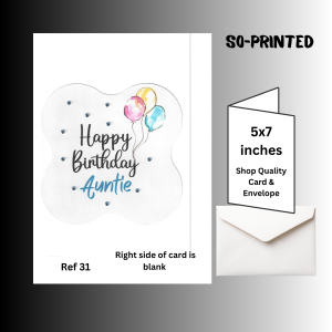 Handmade birthday Card Auntie